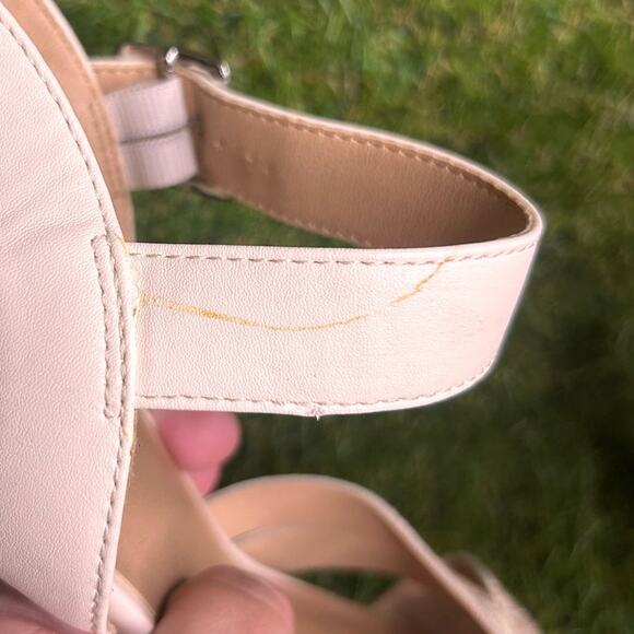 TORRID Caged‎ Front Stacked Heel Sandals Bone/Snakeskin 9W - Picture 9 of 13